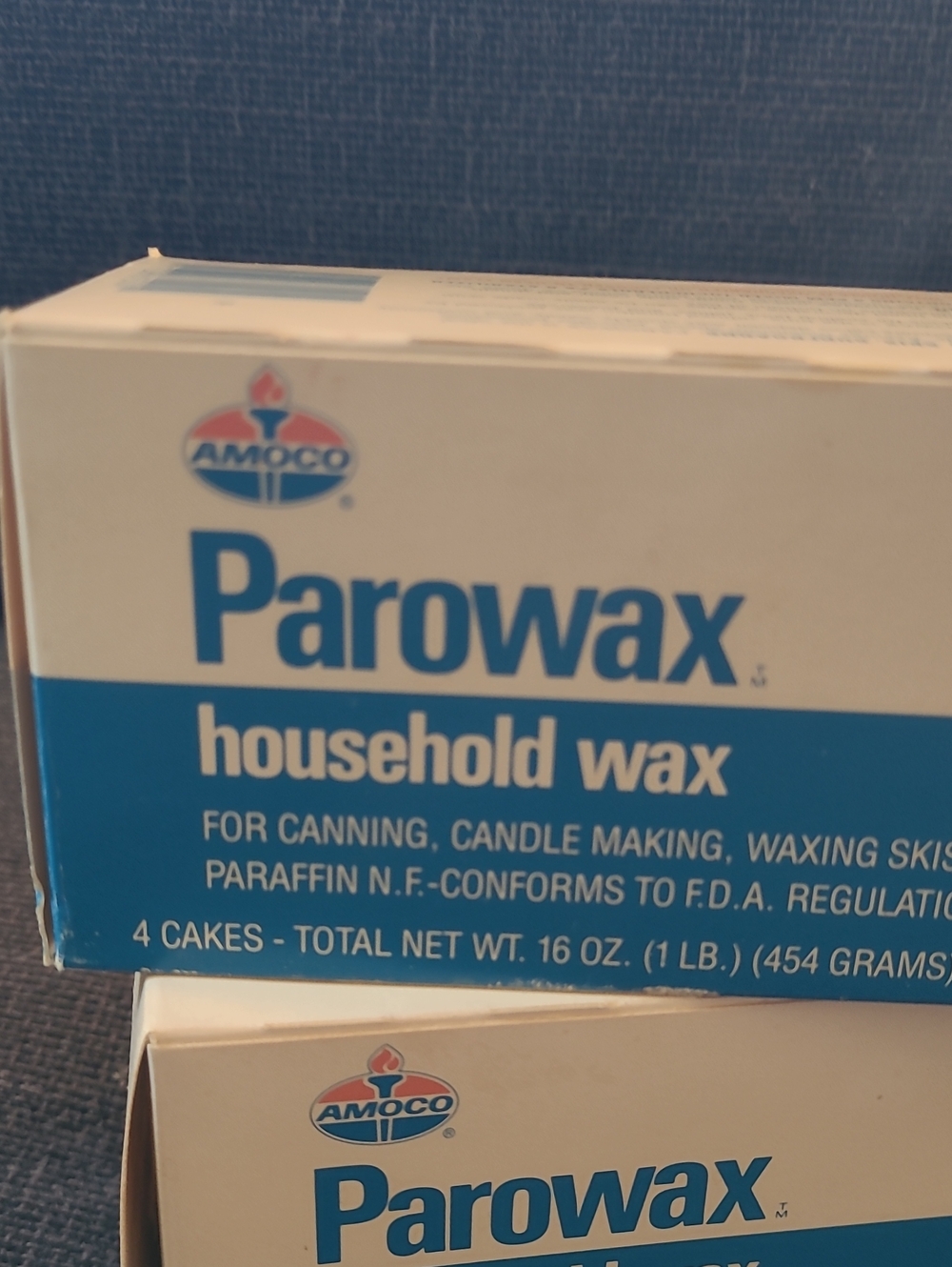 Vintage NWT Parowax Household Wax Blocks Set of 2 Boxes (1lb each box) Amoco